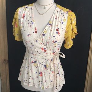 Anthropologie Meadow Rue Wrap Blouse